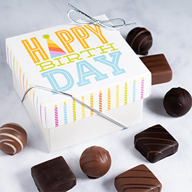 Deluxe Chocolate | Eight Piece Happy Birthday Box | Holl's Swiss